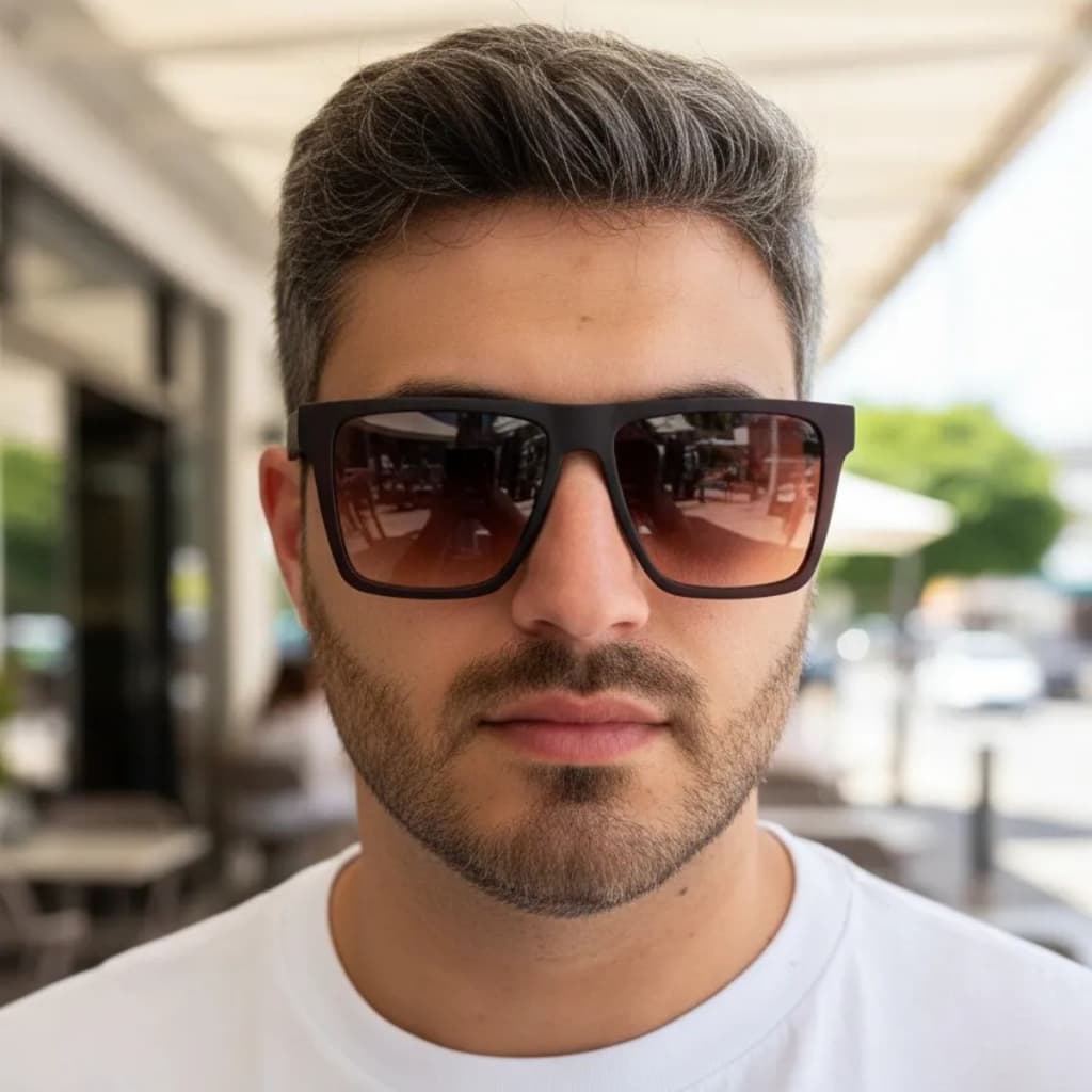 Óculos De Sol Masculino Finoti Quadrado Premium Uv400 Origin
