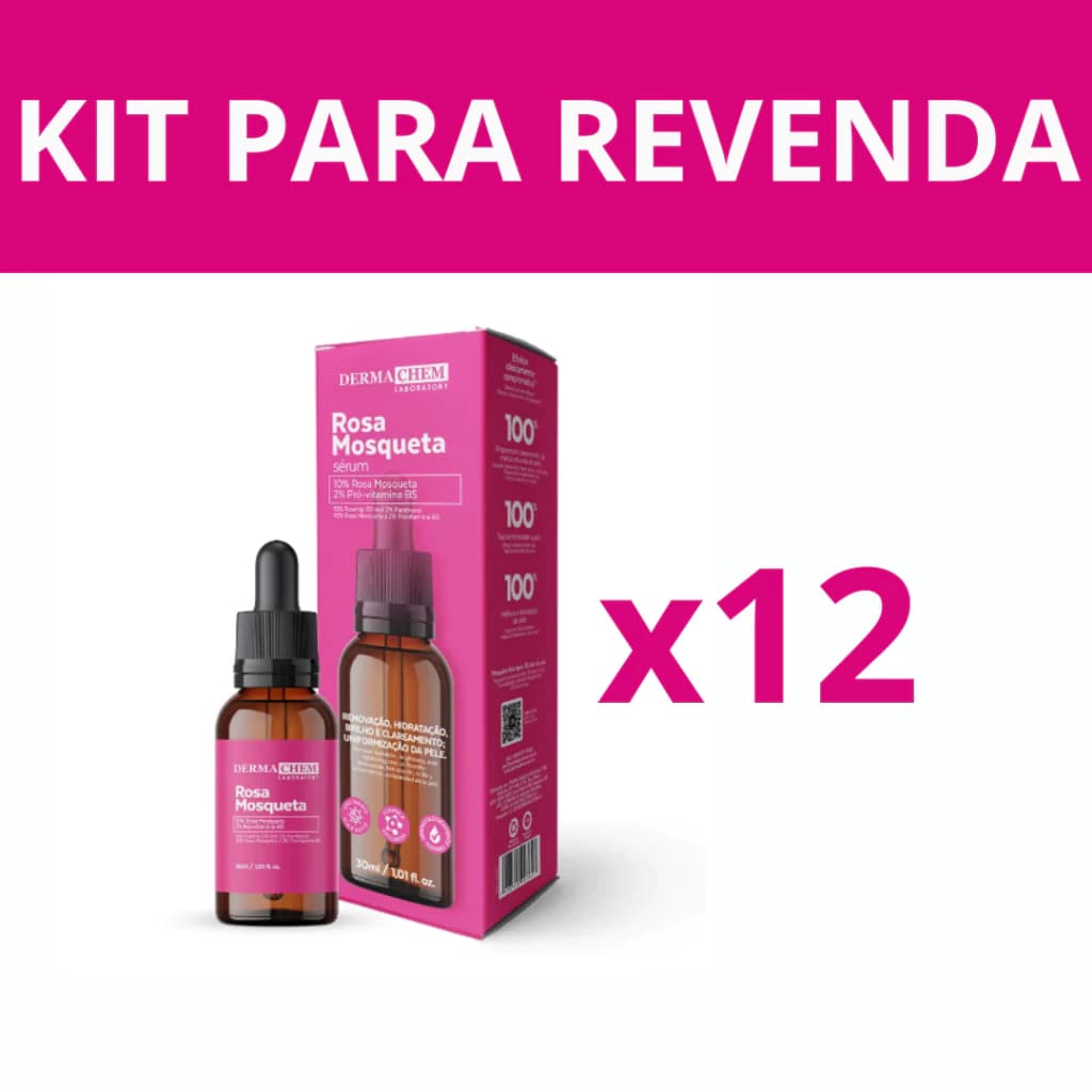 Kit 12 Sérum Facial Dermachem Hidratação Intensiva Skincare Anti Idade Revitalização e Pele Saudável
