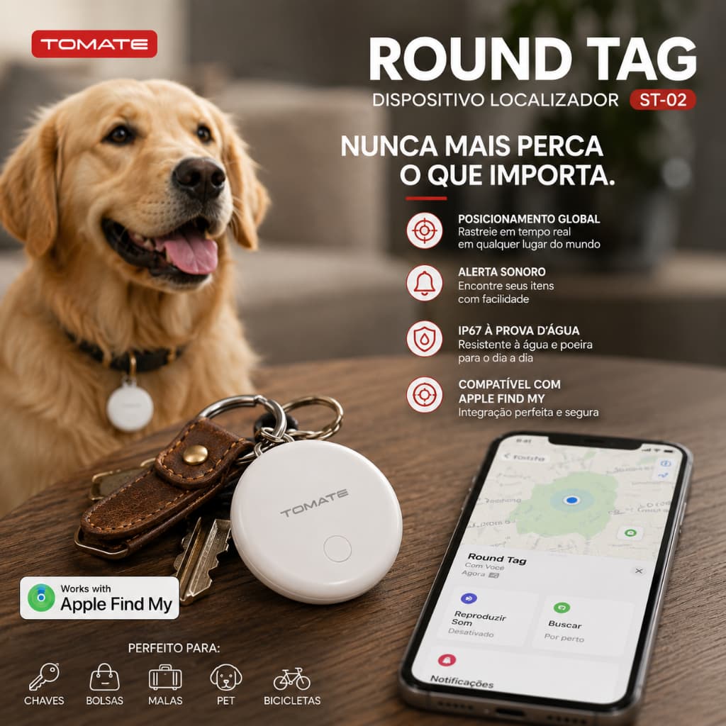 【Brasil Spot Sale】Round Tag Tomate ST-02 – Dispositivo Localizado para Identificação e Rastreamento
