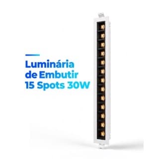 Luminária Spot Led de Teto 15 Spots 30w Bivolt Dot-Light Concentrado Branco/Branco Branco/Preto Preto/Preto