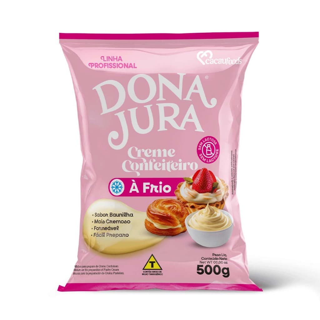 Creme de Confeiteiro Baunilha à Frio 500g Dona Jura