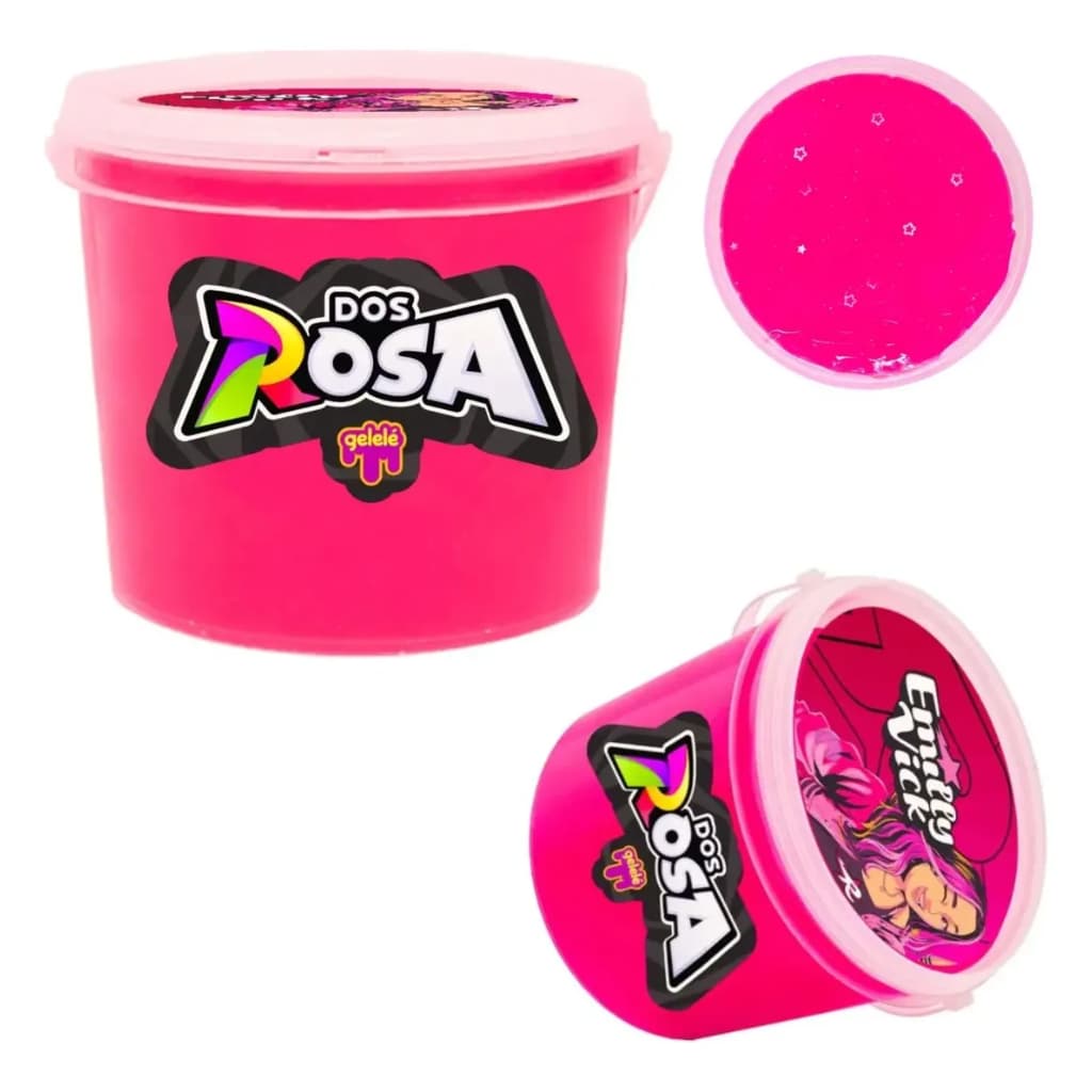 Slime Gelelê Dos Rosa Big Slime 1,5Kg Balde Grande Emilly Vick Rosa Licenciado Original Infantil