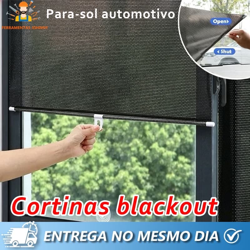 Cortina Automatica Retratil Isolamento Termico Blackout (proteção solar para janela de carro) 58x125