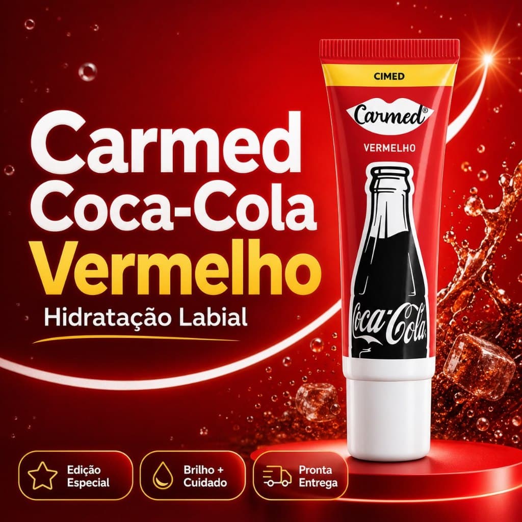 Carmed Coca Cola Hidratante Labial Vermelho Edição Limitada Original 10g
