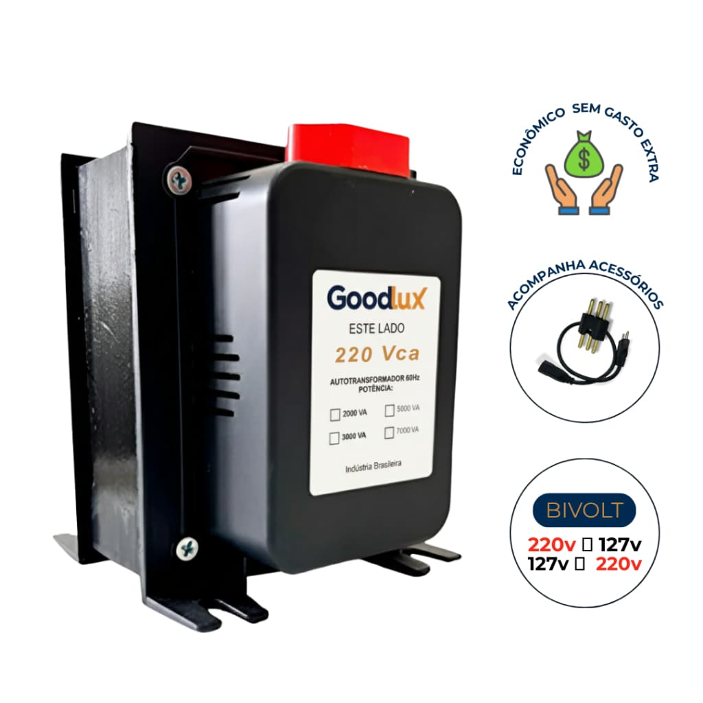 Auto Transformador 2000va 3000va 5000va 110v e 220v Conversor de Voltagem até 12000 BTUs 1500w