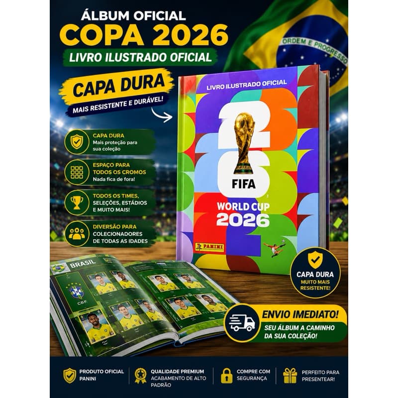 Álbum Capa Dura Oficial Copa do Mundo FIFA 2026 colorido