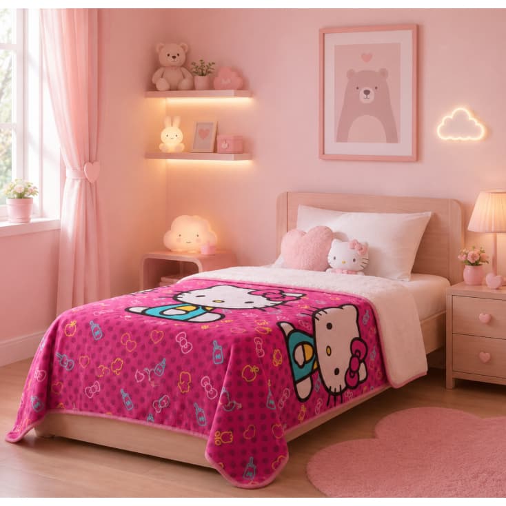 Manta Carneirinho Hello Kitty Love Me