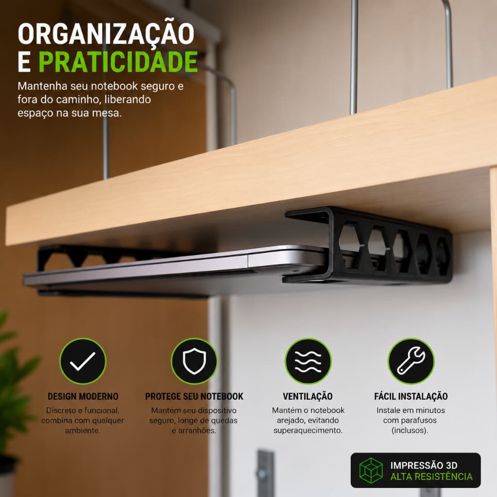 Suporte para Notebook Organizador Suspenso