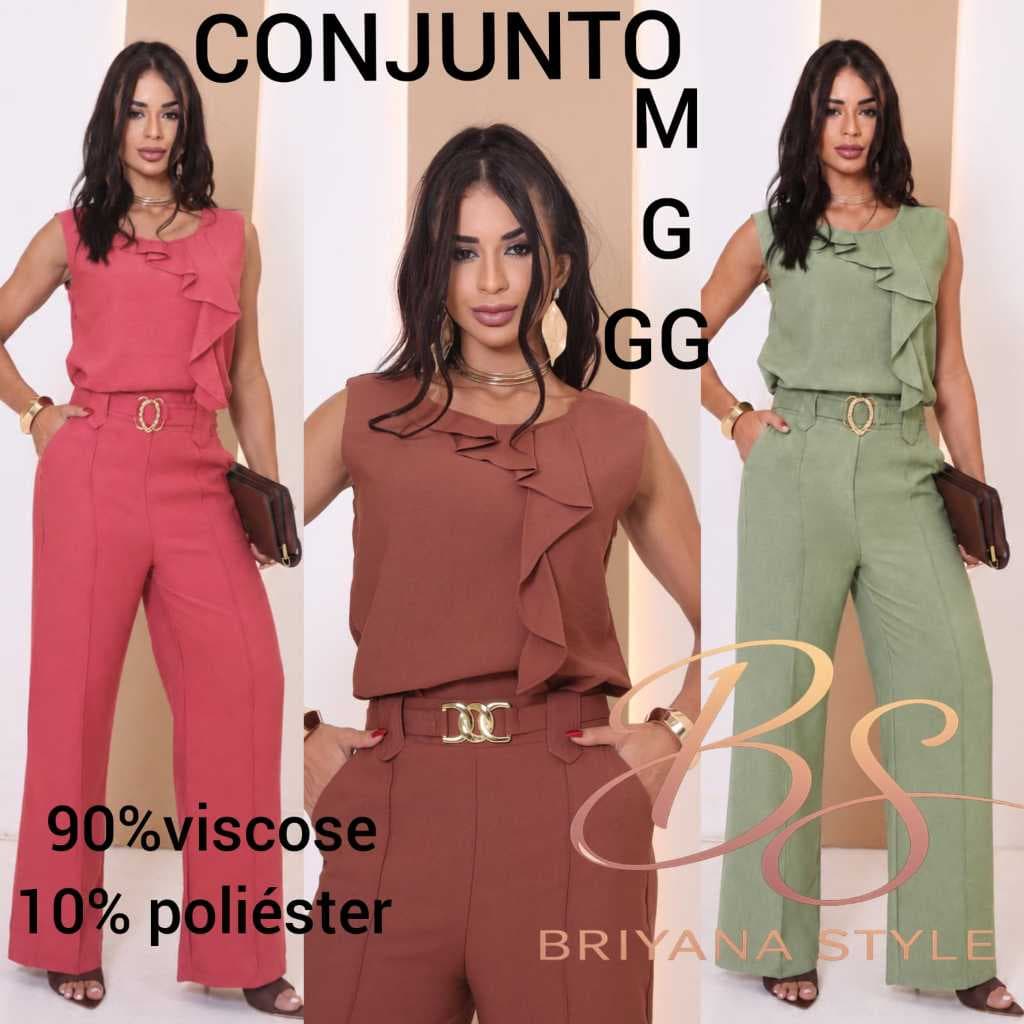 Conjunto Feminino Elegante Social Versátil,  Tecido Sensorial Marat