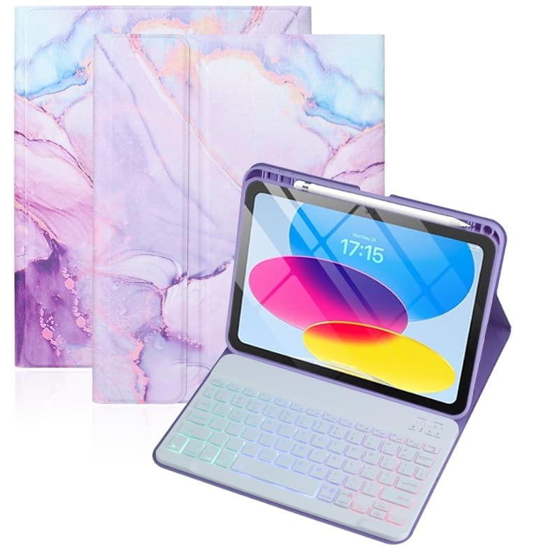 Capa com Teclado Magnético para Redmi Pad SE 11 / Pad 2 11", Estojo 2 em 1 Design Mármore