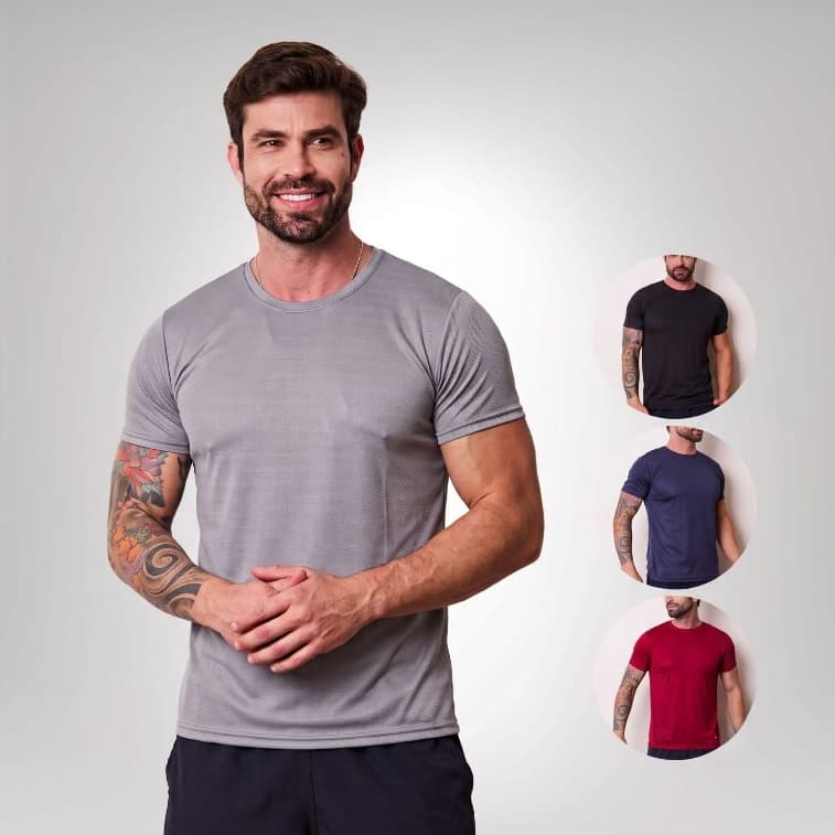 Camiseta Masculina Esportiva Academia e Ciclismo