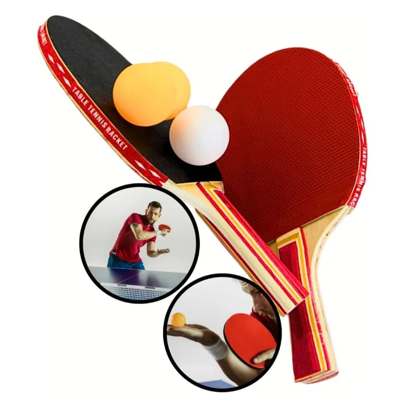 Jogo 2 Raquete Ping Pong Tênis De Mesa 3 Bolinhas OIF7002