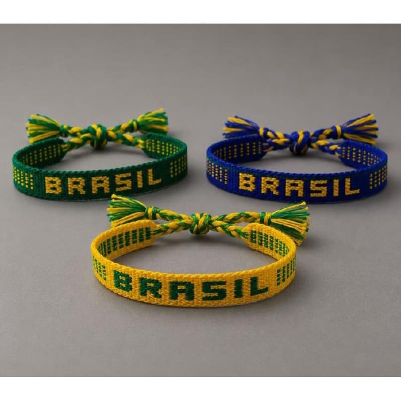 Pulseira Brasil Unissex Macrame Ajustável