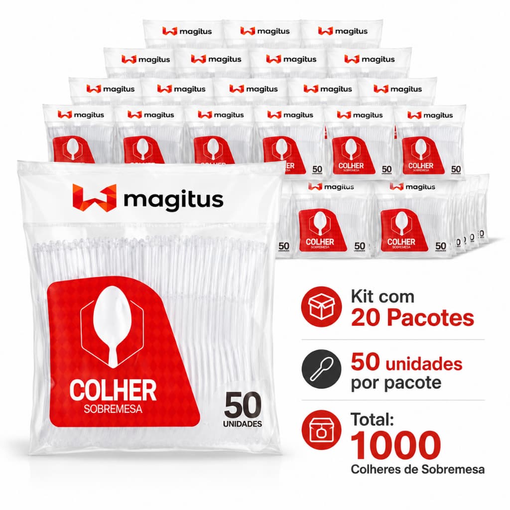 Kit 1000 Colher Sobremesa Magitus