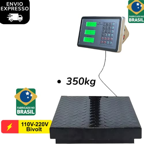 Balança Plataforma 350kg Sem Mastro Haste Bivolt Digital