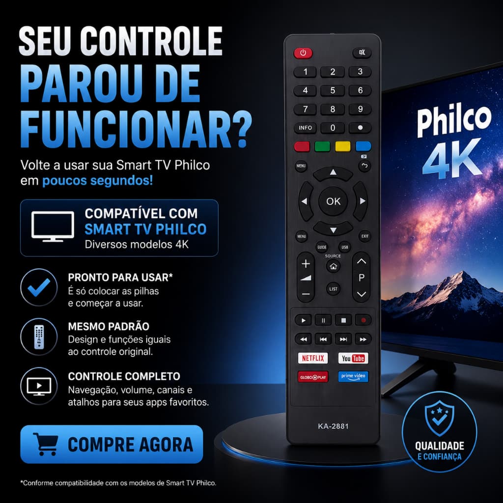 Controle Remoto AOC Smart TV Compatível LCD LED Botão Netflix AM-0021