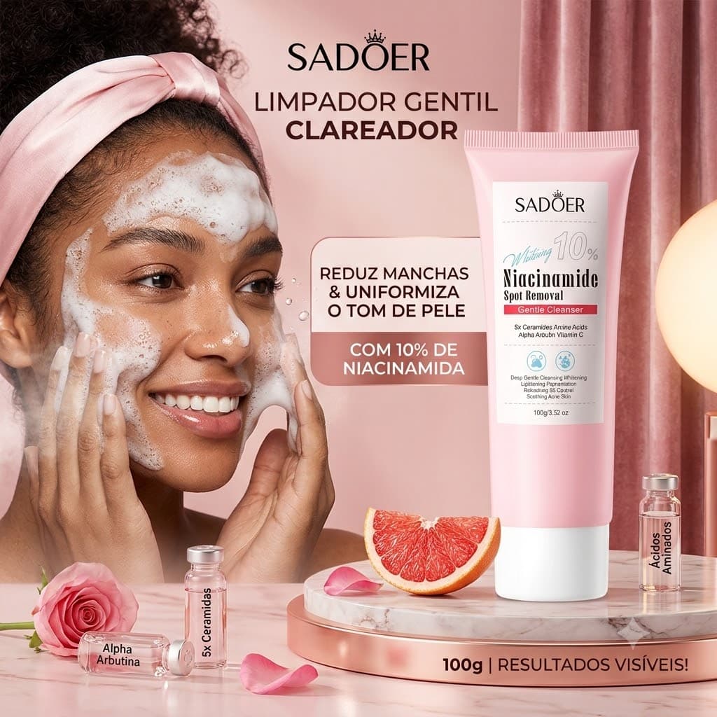SADOER sabonete facial Niacinamida para clareamento e redução de manchas escuras 100g
