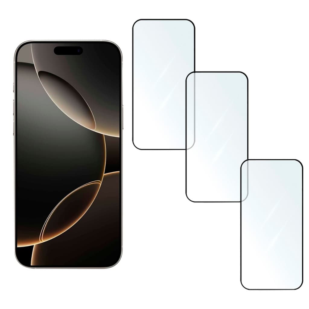Kit 3 Películas Vidro Temperado 3D para iPhone 6 ao 17 Air Pro Max Protetora de tela