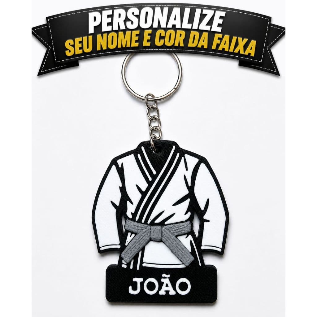 Kit Chaveiro Personalizado Kimono Jiu-Jitsu Nome+Faixa  Presente Brinde  Barato Entrega Rápido