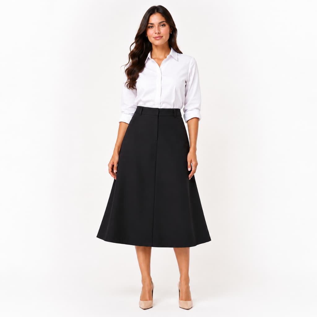 Saia Social Feminina Elegante Com Cinto de Brinde Para Trabalhar Igreja Secretaria Look Executivo Casual