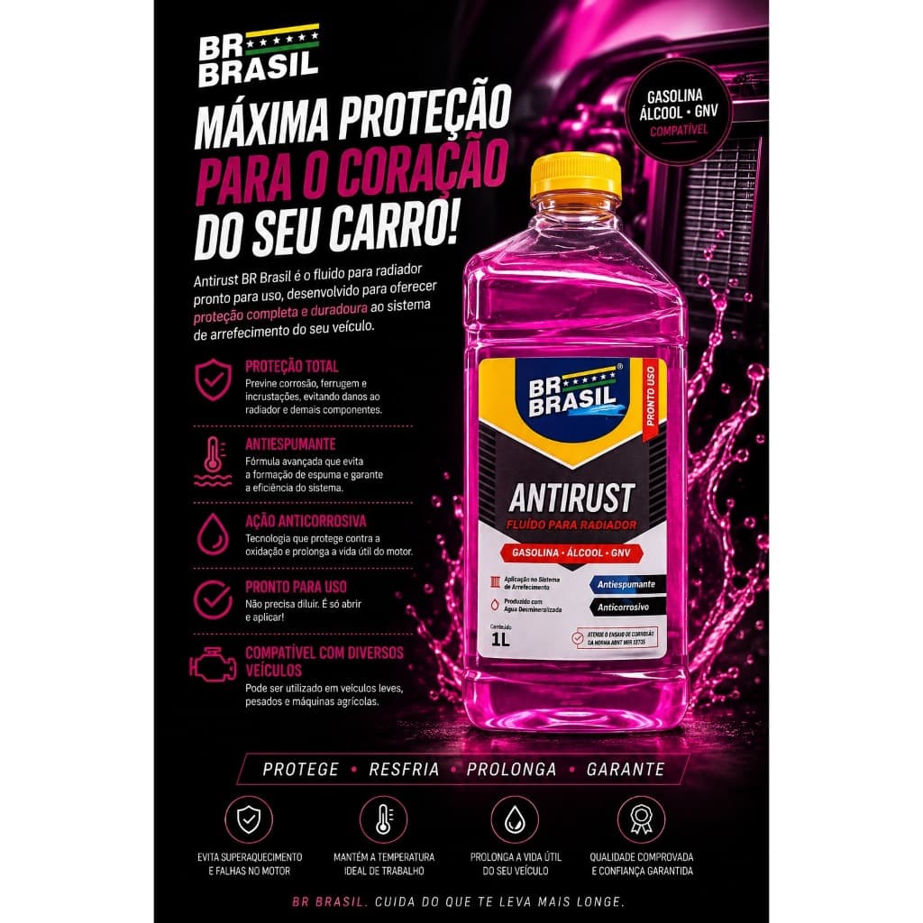 fluido para radiador BR Brasil Antirust