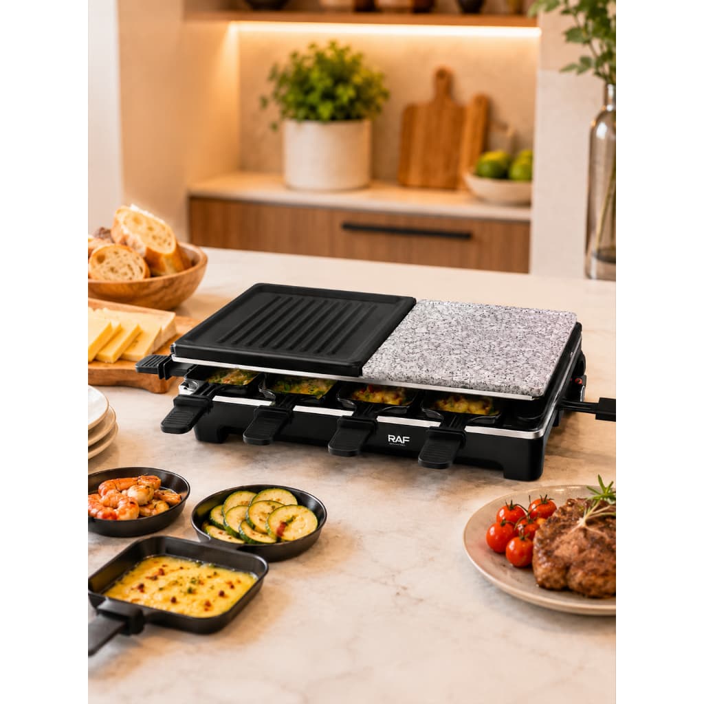 Grill Elétrico para Queijo e Raclette RAF R5425 1500W Chapa Grill + Pedra Natural Antiaderente 220V