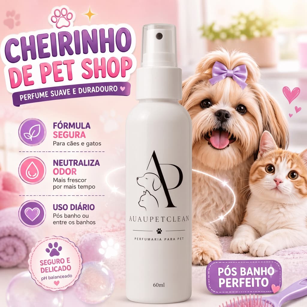 Perfume Pet Cheirinho de Bebê 60ml | Suave, Duradouro e Seguro para Cães e Gatos