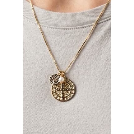 Colar São Bento Masculino e Feminino Corrente Dourado Proteção Religiosa.
