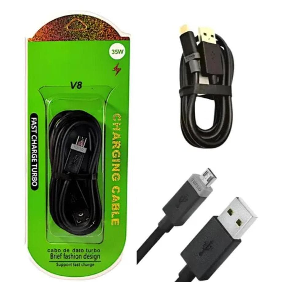 Cabo USB V8 Micro USB Turbo 35W para Carregamento Rápido e Transferência de Dados