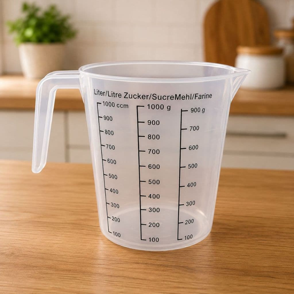 Jarra Medidora 1L Plástico Graduada para Líquidos Farinhas Receitas Cozinha Resistente Duhome
