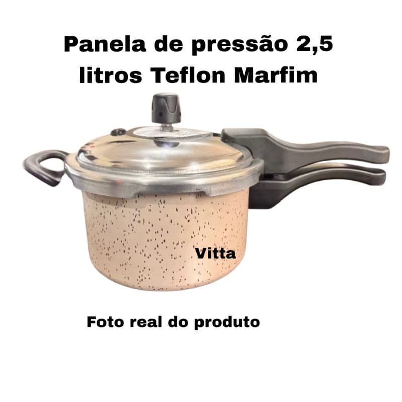 PANELA DE PRESSÃO - FECHAMENTO EXTERNO - TEFLONADA MARFIM