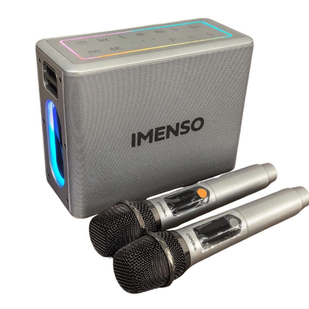 Caixa de Som Bluetooth Imenso X-32 120W RGB TWS 2 Microfones Bateria 12000mAh Equalizador Karaokê Conexão USB, TF, AUX