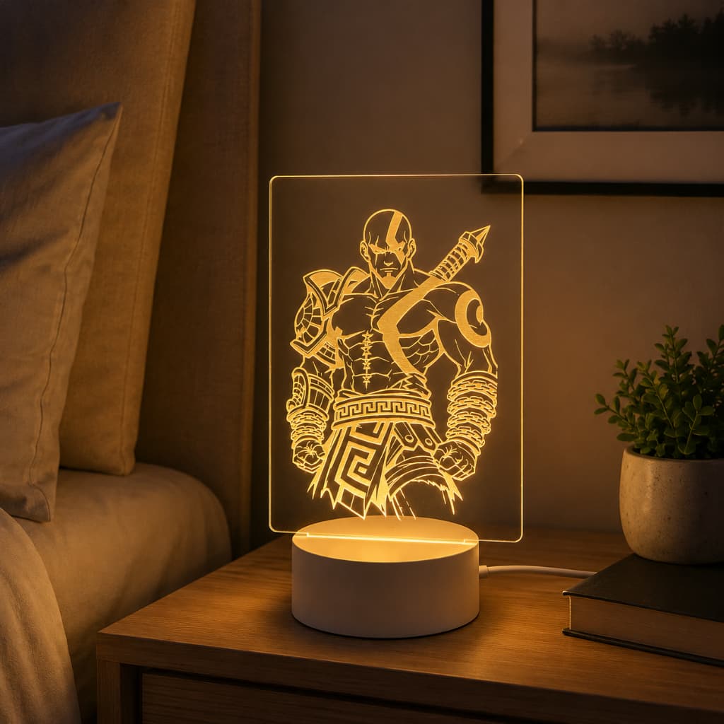 Luminária LED Kratos /Abajur / Luz Noturna / Presente criativo