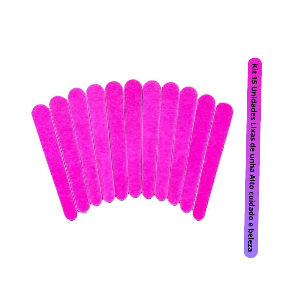 Kit 15 Unidades lixas rosa alto cuidados e limpeza profissional
