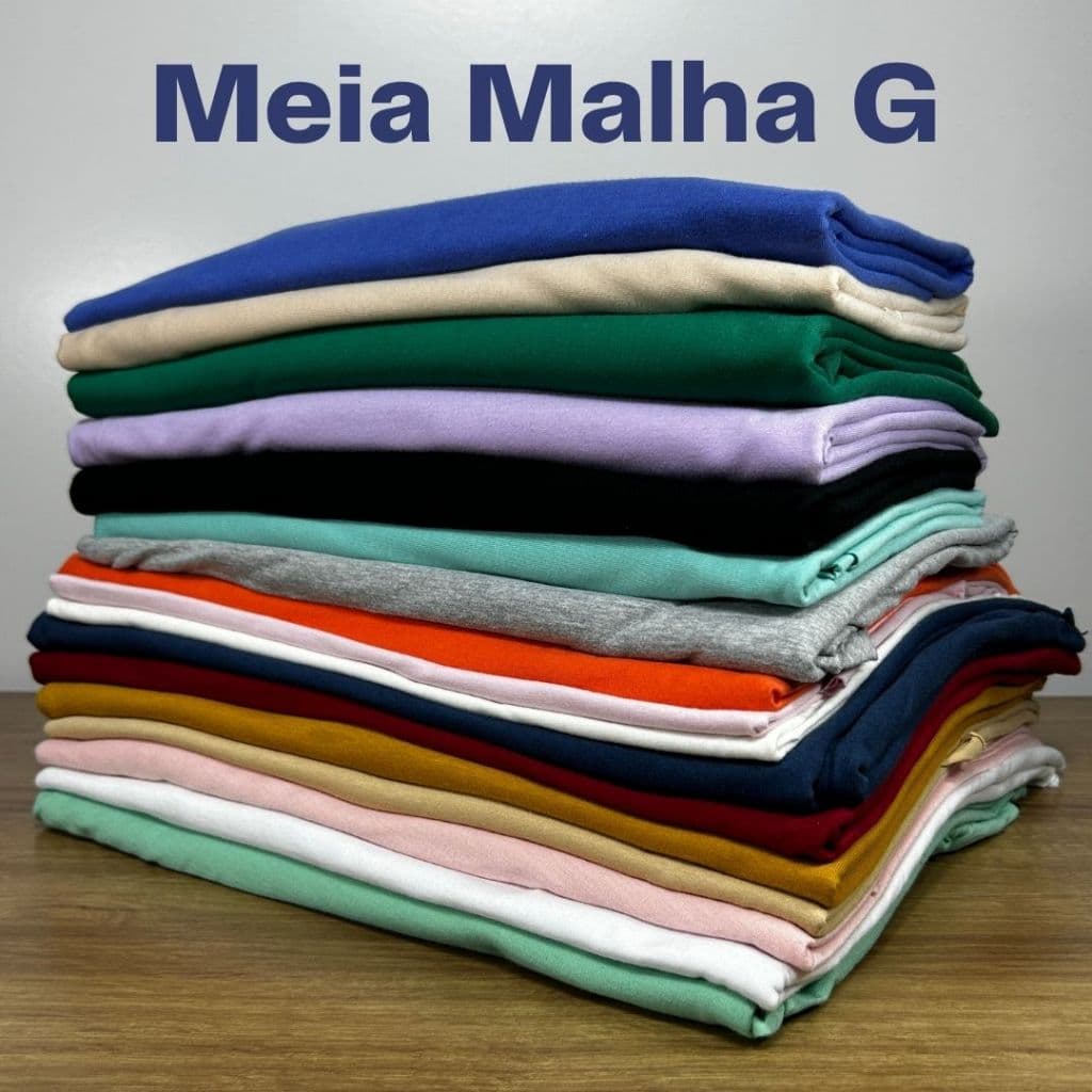 Retalho Meia Malha G - Lisa para camiseta, blusa, pijama - Cores Sortidas Peças G grande acima de 80cm
