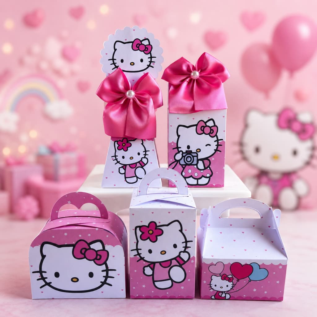 Kit (Pegue e Monte) Personalizado HELLO KITTY  personalizado HELLO KITTY | Lembrancinhas Festa HELLO KITTY Lembrancinhas