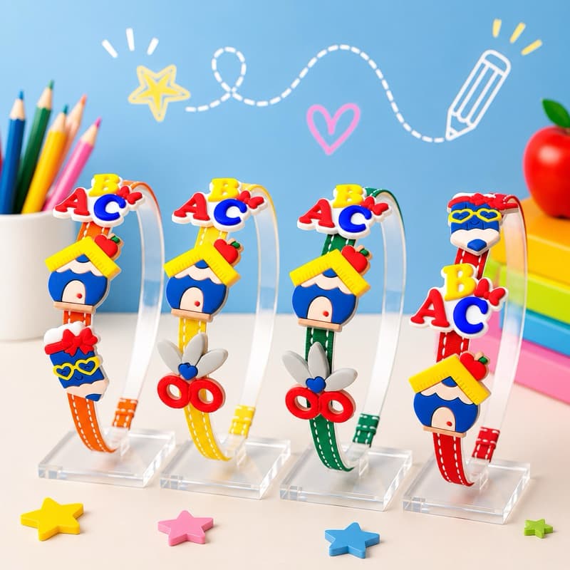 Tiara Infantil Escolar Volta às Aulas - Tema ABC e Material Escolar