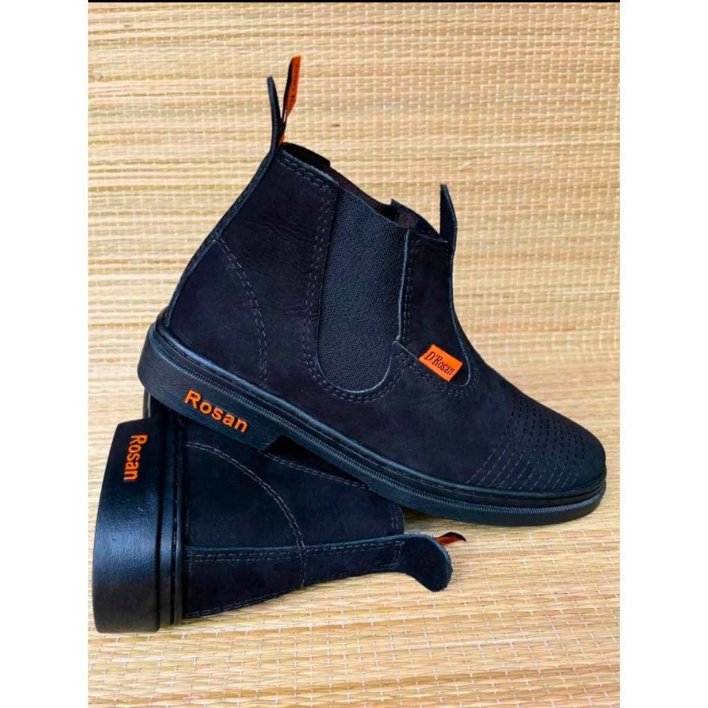 Bota Botina Masculina Don Rosan Bota Couro Nobuck Butina Vaquejada Bota Preta Unissex