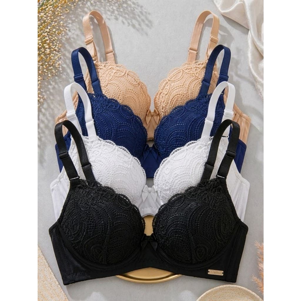 Kits De Sutiãs RENDADOS Premium Feminino Com Bojo Reforçado Premium Confortável Sustentação Push-up
