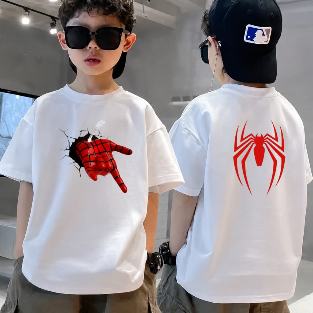 Camiseta infantil 100% algodão estampa herois para crianças / presente criativo / dia das crianças / unissex