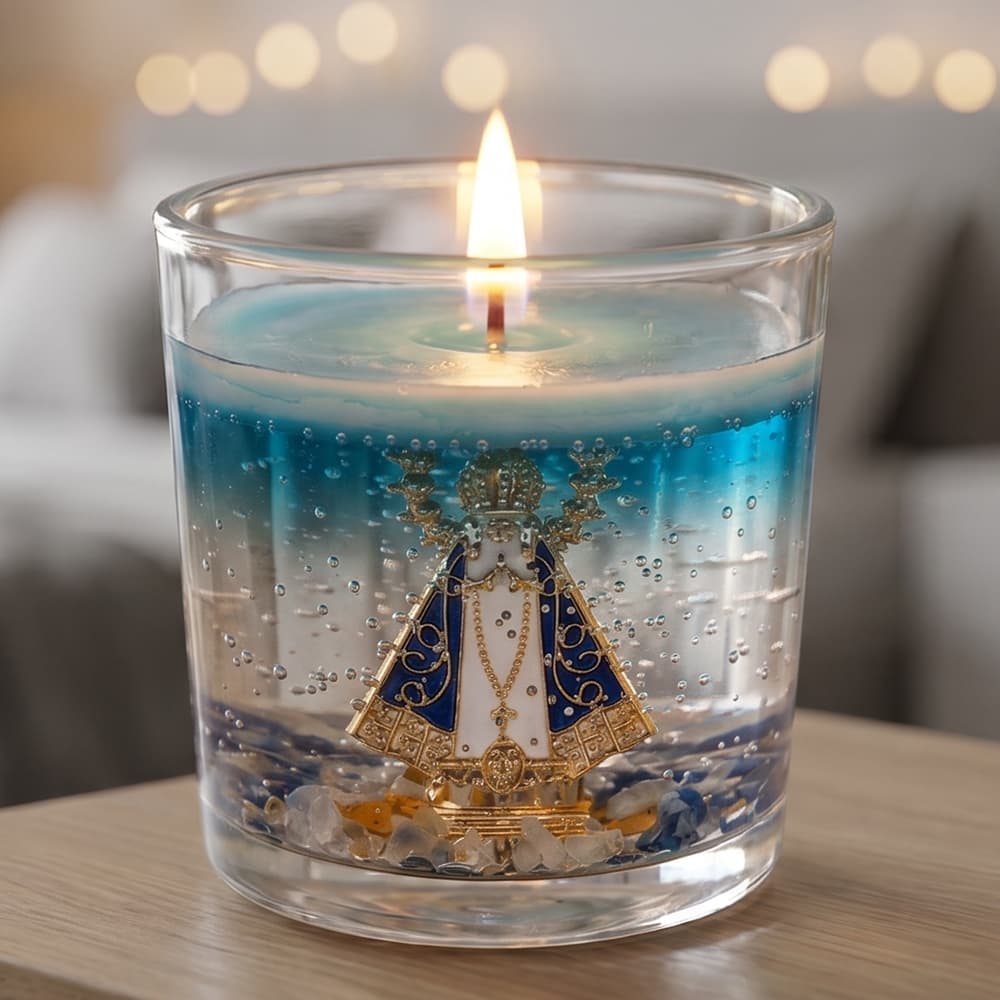 Vela Artesanal de Nossa Senhora Aparecida Ideal para Presente Sacra, Catolico