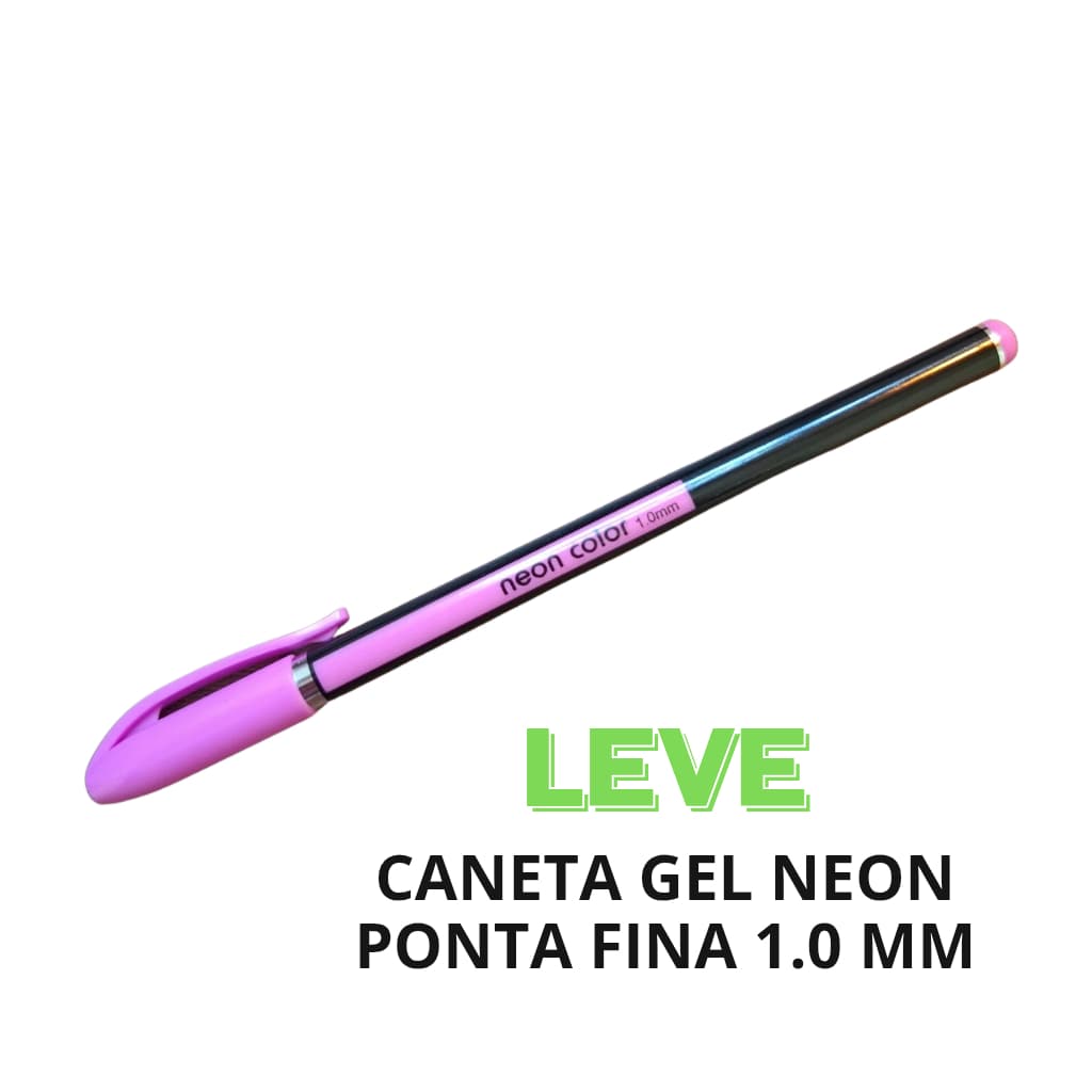 Caneta Gel Neon Color Ponta Fina 1.0 mm Cores Diversas e Vibrantes Escrita Macia Boa Pigmentação