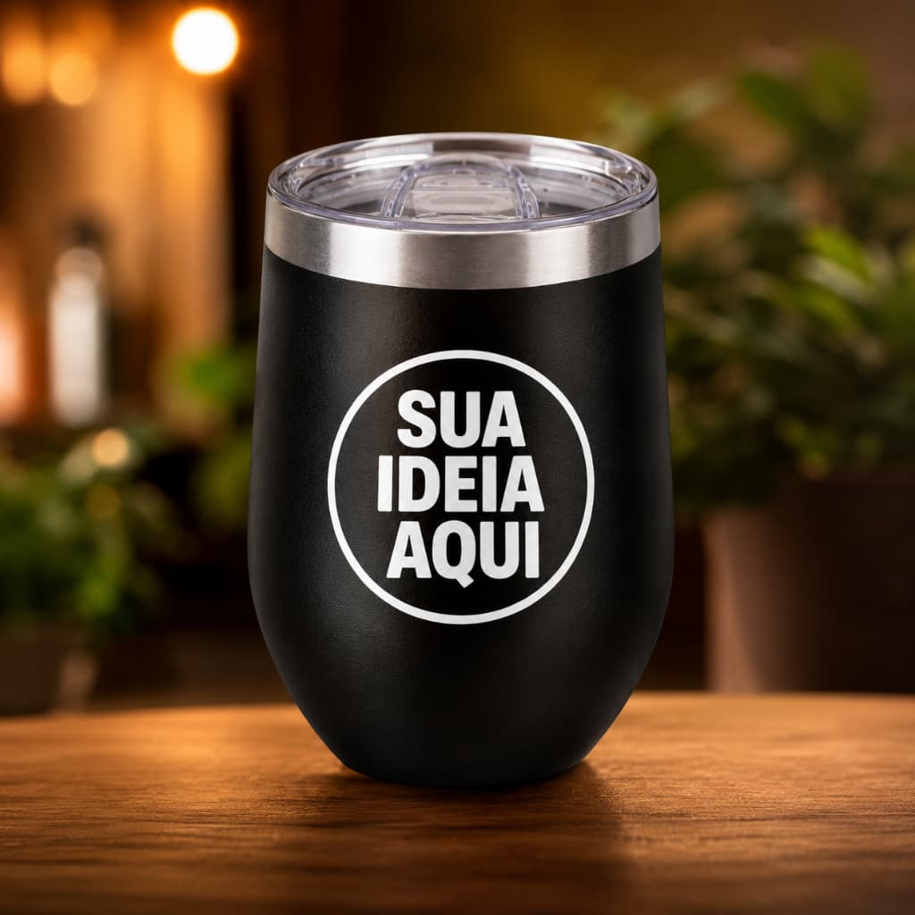 Kit com 10 de Copo Cuia PERSONALIZADO Térmico 360ml Aço Inox com Nome ou Logo