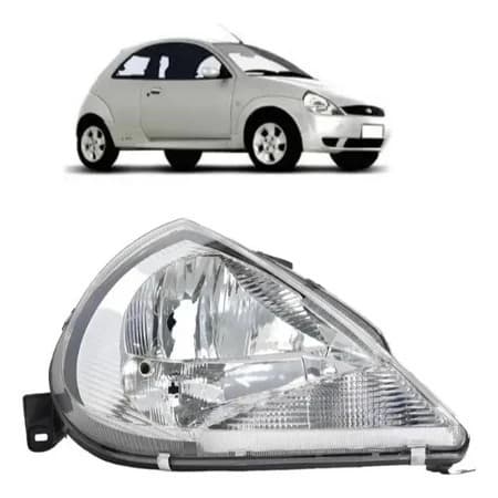 Farol Ford Ka 2002 A 2007 Cromado Pisca Cristal Lado Direito