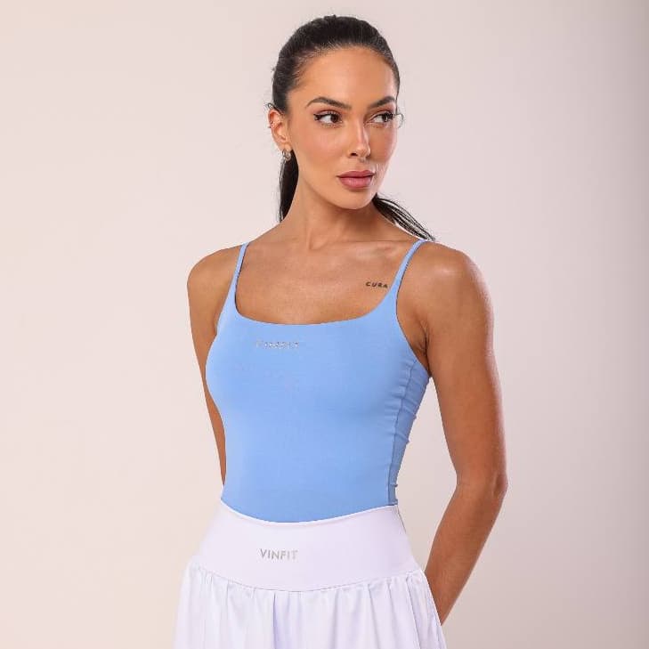 Regata Alça Fina Fitness Blusa Feminino Liso Poliamida Slim Regata Camiseta Academia