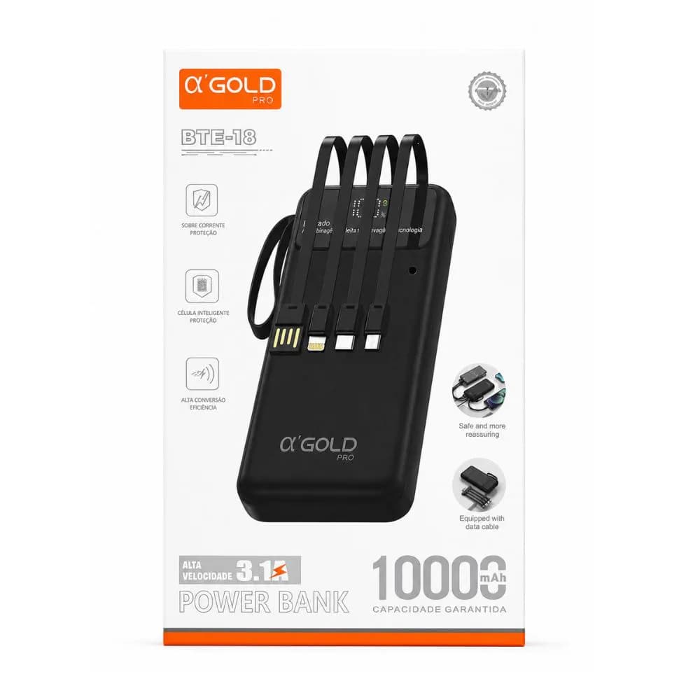 Carregador Portátil Power Bank 10000mAh com Indução Universal