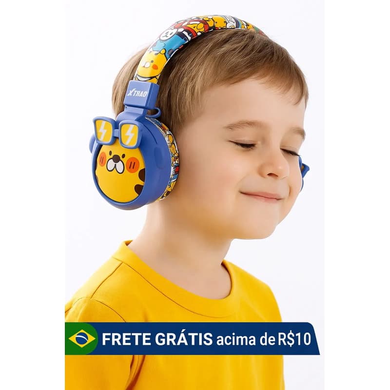 Fone de Ouvido Infantil Sem Fio B-19 Bluetooth 5.4 Com Microfone Ajustável Recarregável Para Crianças