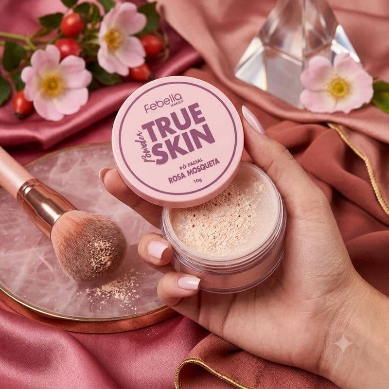 PÓ FACIAL ROSA MOSQUETA TRUE SKIN FEBELLA