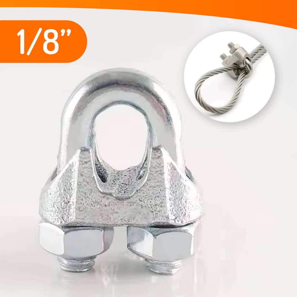 Kit 10 a 50 Clip Grampo De Cabo De Aço 1/8" Polegada - Importadora Util