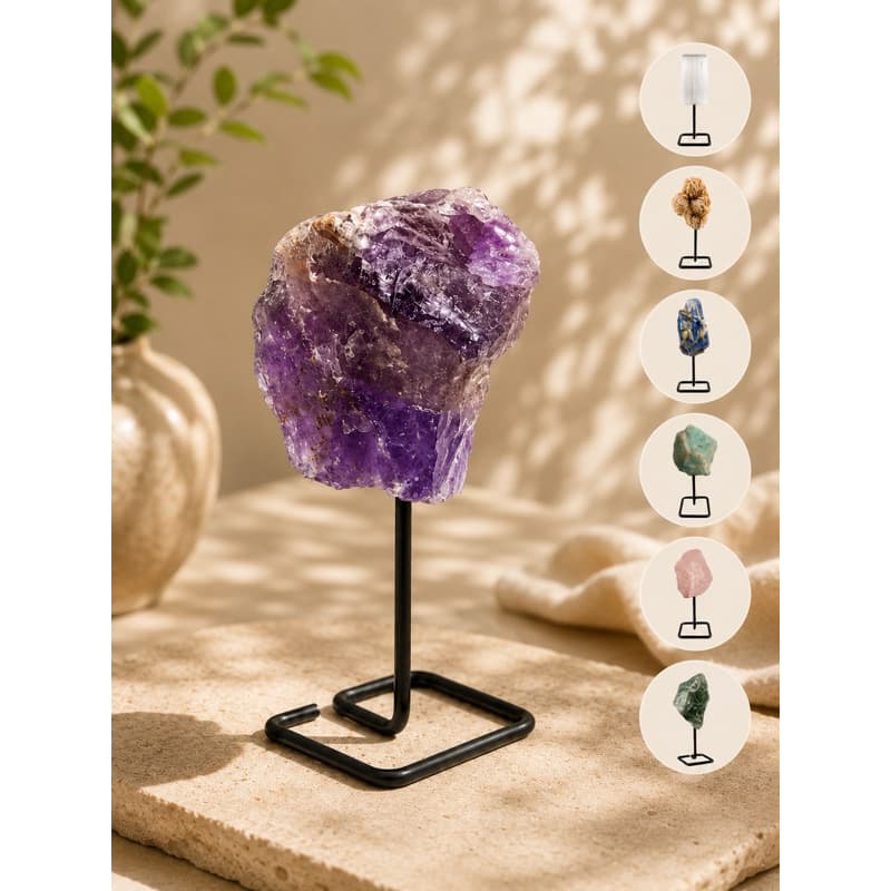 Pedra Natural Decorativa na Base | Cristal para Mesa, Quarto e Escritório